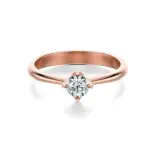 Pierścionek z diamentem różowe złoto